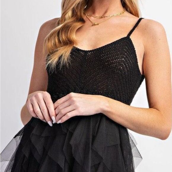 LOVELY TULLE MIDI CROCHET DRESS - Picture 3 of 5